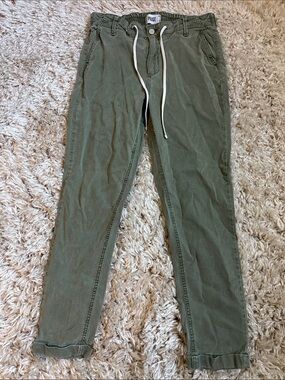 PAIGE Olive Drawstring Cargo Chino Christy Pants for Women